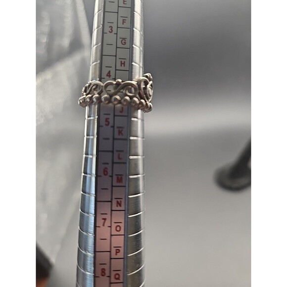 Pandora ALE Signed Sterling Silver Heart Tiara Crown Band Ring Sz 4.5 - Picture 9 of 9